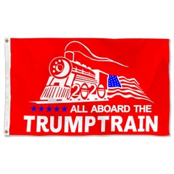 All Aboard the Trump Train Flag Banner