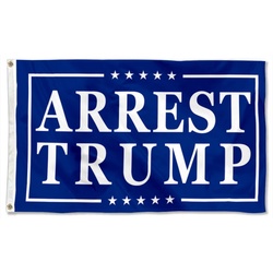 Arrest Trump Flag Banner Blue