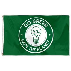 Go Green Save the planet Flag Banner