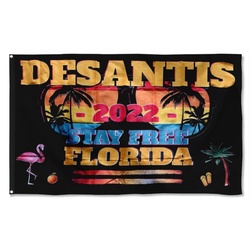Desantis 2022 Stay Free Florida Flag Banner