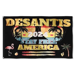 Desantis 2024 Stay Free America Flag Banner