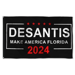 Desantis Make America  Florida 2024 Flag Banner Black