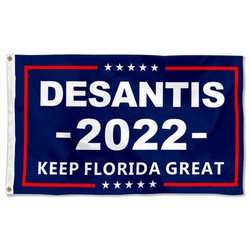 Desantis Make America  Florida 2024 Flag Banner Blue