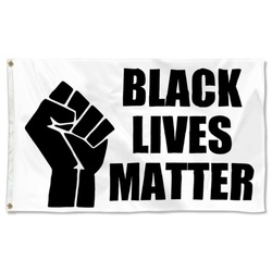 Black Lives Matter Flag Banner White