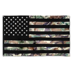 Camo Hunting Stars and Stripes Flag Banner