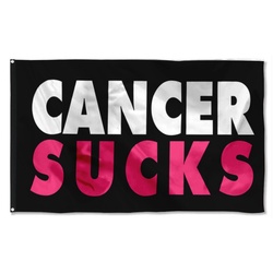 Cancer Sucks Black Flag Banner