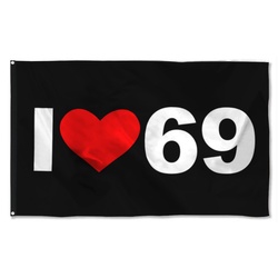 I Love 69 I HEART 69 Flag Banner