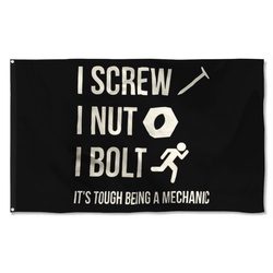 I Screw I Nut I Bolt Flag Banner