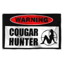Warning Cougar Nunter Flag Banner