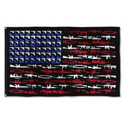 America Gun Veterans Flag Banner