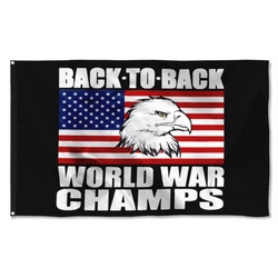 American Back to Back World War Champs Flag Banner