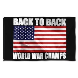 American USA Back to Back World War Champs Flag Banner