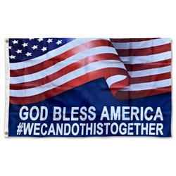 God Bless America We can do this Together Flag Banner