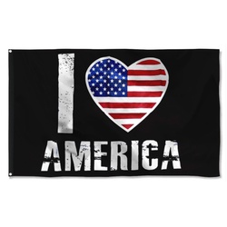 I love America Heart Flag Banner