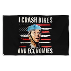 I Crash Bikes And Economies Flag Banner