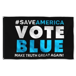 Save America Vote Blue Flag Banner Black