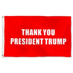 Thank you President Trump Flag Banner Red