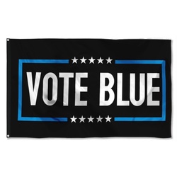 Vote Blue Flag Banner Black