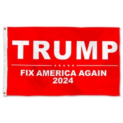 TRUMP 2024 Fix America Again Flag Banner Red