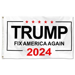 TRUMP 2024 Fix America Again Flag Banner White