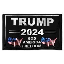 TRUMP 2024 God America Freedom Flag Banner