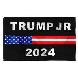 TRUMP JR 2024 Flag Banner Black