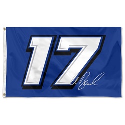 Chris Buescher No.17 Racing Car Flag Banner