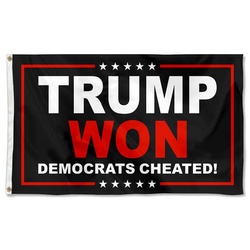 Trump Won Dem Cheated Black USA 2024 Flag Banner