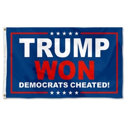 Trump Won Dem Cheated Don Jr. USA 2024 Flag Banner