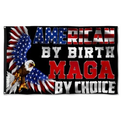 American By Birth MAGA Flag Banner