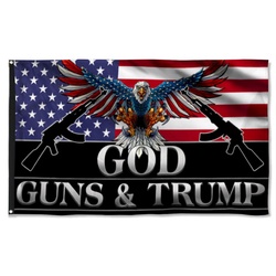 God Guns And Trump Flag Banner