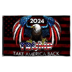 Trump 2024 Eagle Take America Back Flag Banner