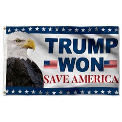 Trump Won Save America Eagle Flag Banner