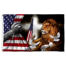 Christian Faith American Flag Banner