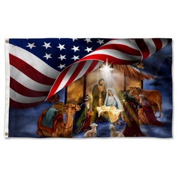 Christmas Nativity Of Jesus Flag Banner