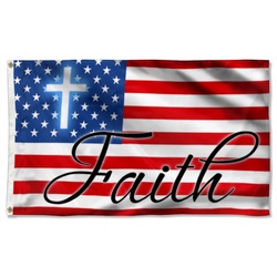 Faith Jesus Christian Flag Banner Stars and Stripes
