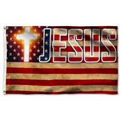 Jesus American Flag Banner