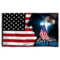Jesus American One Nation Under God Flag Banner