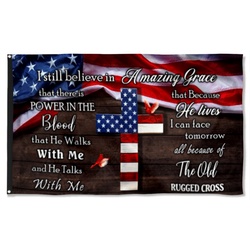 Jesus Cross The Old Rugged Cross Flag Banner