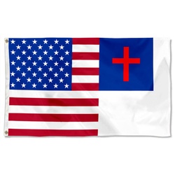 Christian And American Flag Banner 41102