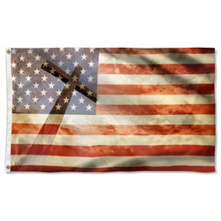 Christian Cross American Flag Banner 41101