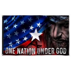 Jesus American One Nation Under God Flag Banner 41107