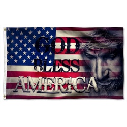 Jesus God Bless America Flag Banner 41123