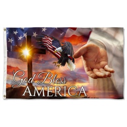 Jesus God Bless America Flag Banner 41124
