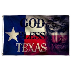 Jesus God Bless Texas Flag Banner 41125