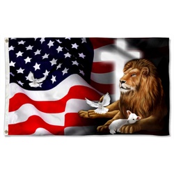 Jesus Lion and Lamb Flag Banner 41153