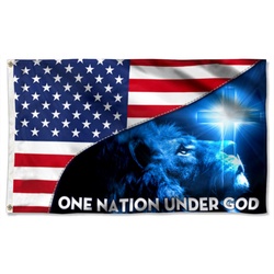 Jesus One Nation Under God Flag Banner 41109