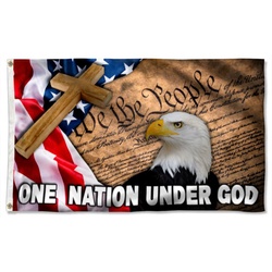 Jesus One Nation Under God Flag Banner 41129