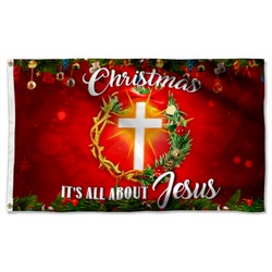 Christmas It is All About Jesus Flag Banner 41336