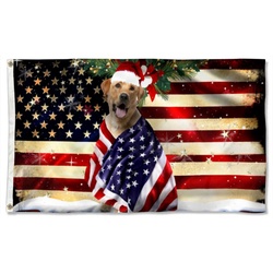 Personalized Custom Dog Merry Christmas Santa Claus Flag Banner 41346